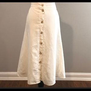 Ann Taylor Loft midi linen skirt, size small